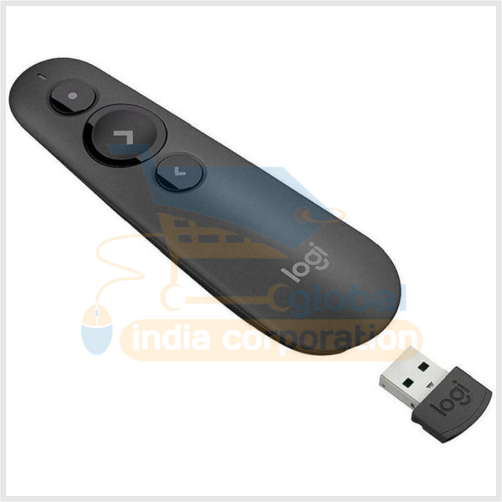 Logitech R500 Laser Presentation Remote Clicker with Dual Connectivity Bluetooth or USB for Powerpoint, Keynote, Google Slides, Wireless Presenter