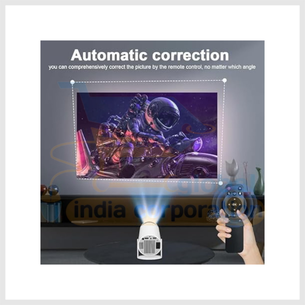 Equater HY300 Home Theater Smart LED Prortable Projector Built in Streaming Apps Like Netflex,YouTube, Vodeo | 1600 lumens, 180 Degree Flip, 3W Speaker, 4K Projector with 2.4/5G WiFi, BT5.0 | White - Image 2
