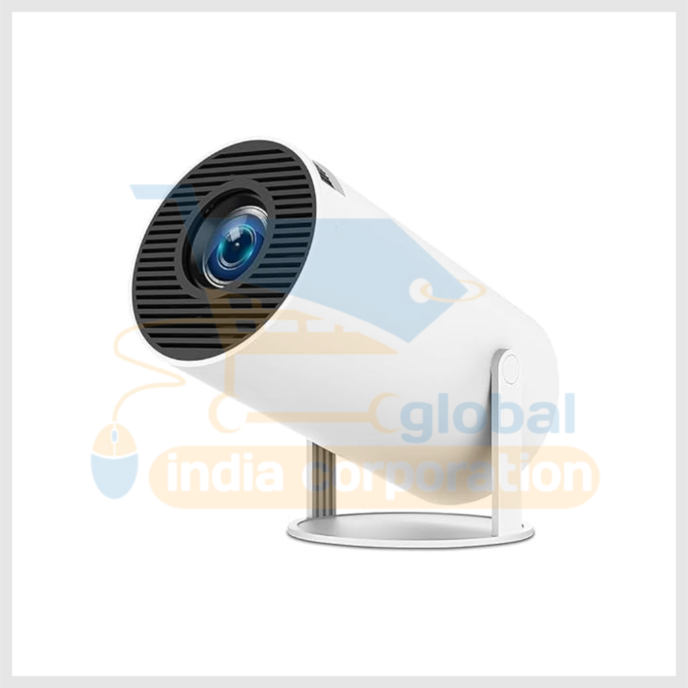 Equater HY300 Portable Smart LED Projector | 4K HD, 1600 Lumens, Built-in Streaming Apps (Netflix, YouTube, Vodeo) | 3W Speaker, 180° Flip, WiFi (2.4/5G), BT 5.0 | Sleek White Design