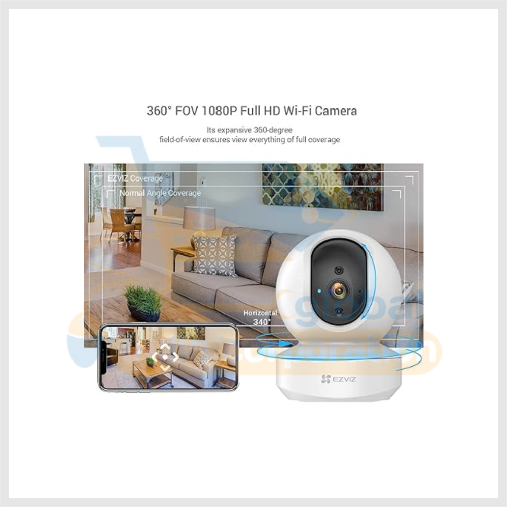 EZVIZ 1080p Security Camera Indoor WiFi 2Mp| Motion Detection | Smart Tracking | Smart Night Vision| 2-Way Audio| Compatible with Alexa(Ty1,White) - Image 2