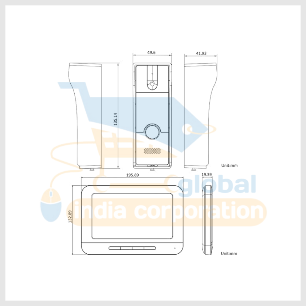 HIKVISION Analog Video Door Phone/Bell with 7" TFT LCD Screen Wired| 1080p Resolution | BuiltIn Mic & Loudspeaker| Noise Echo Cancellation| Record Upto 200 Picture | One Call Button(DS-KIS204T) - Image 3