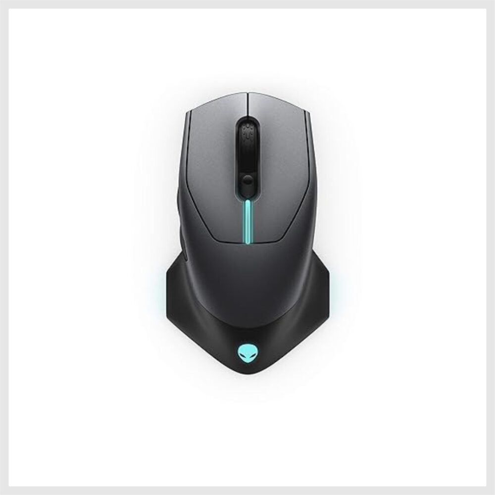 Alienware 610M Wired/Wireless Gaming Mouse - 1,000Hz Polling Rate, Rechargeable Lithium ion Battery, 16,000 DPI, 7 Fully programmable Mouse Buttons, AlienFX RGB Lighting (AW610M)