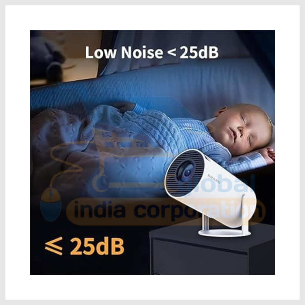 Equater HY300 Portable Smart LED Projector | 4K HD, 1600 Lumens, Built-in Streaming Apps (Netflix, YouTube, Vodeo) | 3W Speaker, 180° Flip, WiFi (2.4/5G), BT 5.0 | Sleek White Design - Image 4