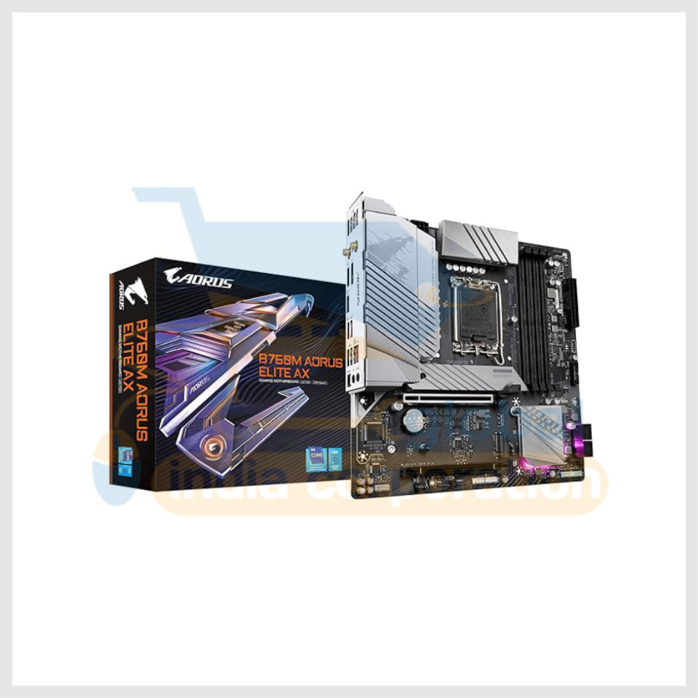 GIGABYTE B760M AORUS Elite AX (LGA 1700/ Intel/ B760/ M-ATX/ DDR5/ Dual M.2/ PCIe 4.0/ USB 3.2 Gen2X2 Type-C/Intel Wi-Fi 6E/ 2.5GbE LAN/Q-Flash Plus/PCIe EZ-Latch/Gaming Motherboard) - Image 3