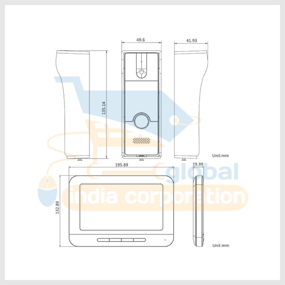 HIKVISION Analog Video Intercom System with 7" Tft 8 Pin LCD Screen Wired Video Door Phone/Bell| 1080P Resolution|Builtin Mic&Loudspeaker|Noise Echo Cancellation|One Call Button(Ds-Kis202T) - Image 3