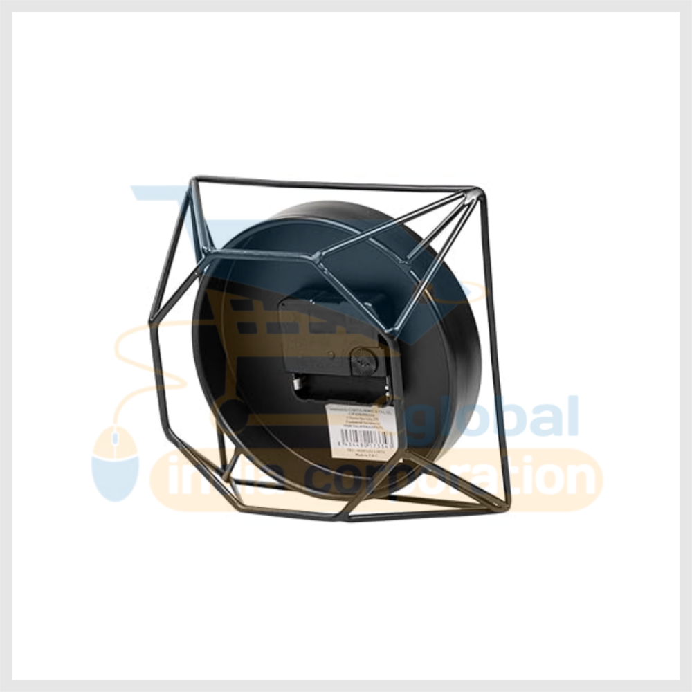 Equater Versatile Black Metal Table Clock with Modern Geometric Design – Sleek Office and Study Décor | Ideal Gift Option - Image 5