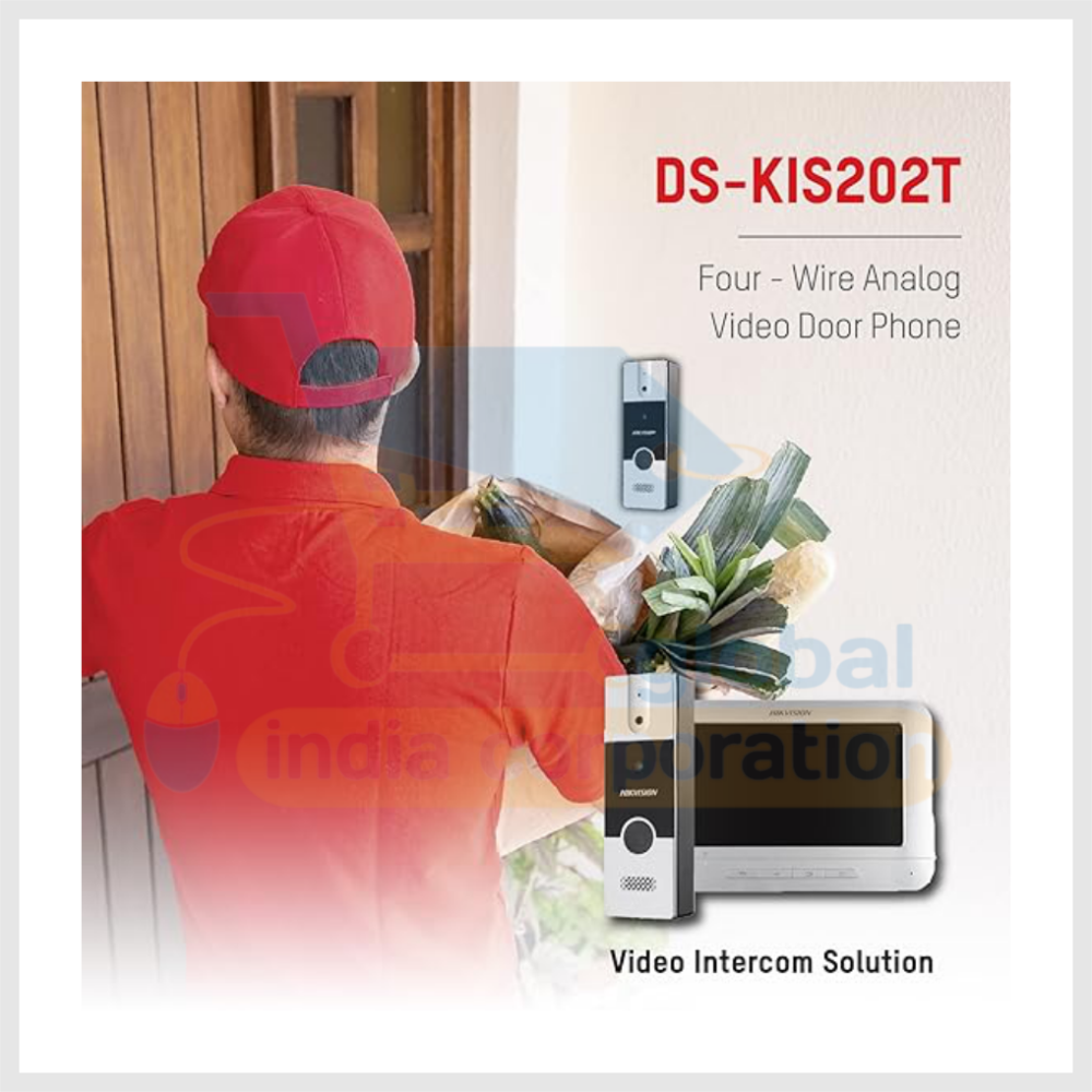 HIKVISION Analog Video Intercom System with 7" Tft 8 Pin LCD Screen Wired Video Door Phone/Bell| 1080P Resolution|Builtin Mic&Loudspeaker|Noise Echo Cancellation|One Call Button(Ds-Kis202T) - Image 4