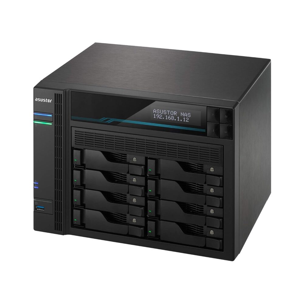 Asustor Lockerstor 8 AS6508T, 8 Bay NAS, 2.1GHz Quad-Core, 2 M.2 NVMe SSD Slot, 8GB RAM DDR4, 2 10GbE Port, 2 2.5GbE Port, Enterprise Network Attached Storage (Diskless) - Image 5