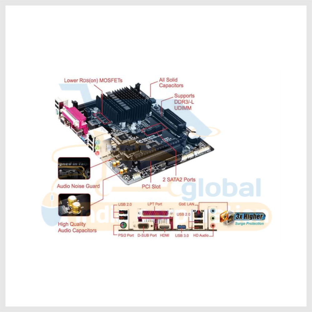 GIGABYTE Ga-J1800M-D3P Micro ATX Motherboard(Built-in Celeron J1800-2.41Ghz Dual Core Processor/Ddr3/D-Sub and Hdmi/Pcie X16) - Image 5
