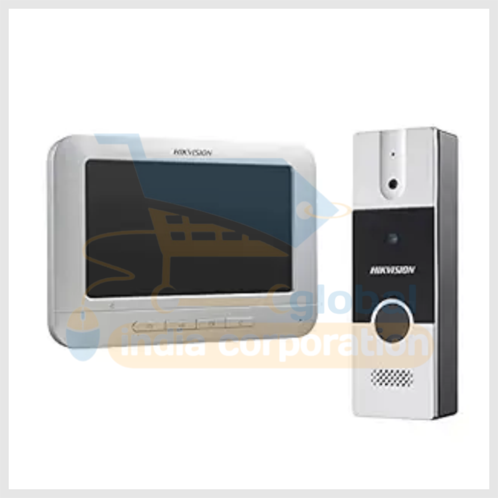 HIKVISION Analog Video Door Phone/Bell with 7" TFT LCD Screen Wired| 1080p Resolution | BuiltIn Mic & Loudspeaker| Noise Echo Cancellation| Record Upto 200 Picture | One Call Button(DS-KIS204T)
