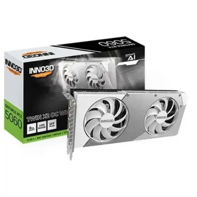 INNO3D RTX 5060 Twin X2 OC White SFF 8GB GDDR7 Graphics Card
