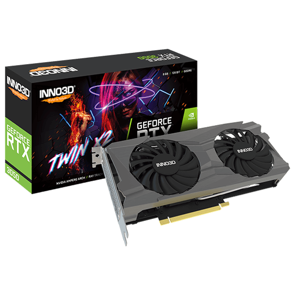 INNO3D Nvidia Geforce RTX 3050 Twin X2 8Gb Gddr6 128-Bit Pci-E 4.0 Integrated Gaming Graphics Card – N30502-08D6-1711Va41