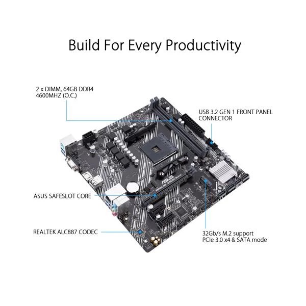 Asus Prime A520M-K AMD Motherboard
