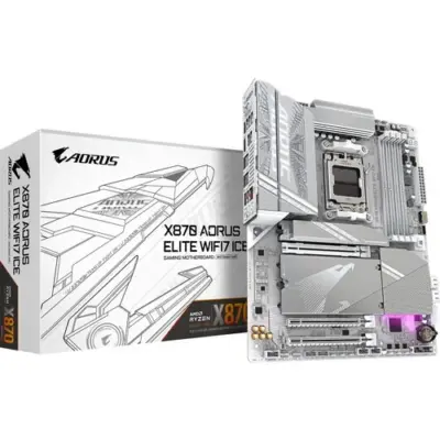Gigabyte X870 AORUS ELITE WIFI7 ICE AM5 DDR5 ATX Motherboard (White)