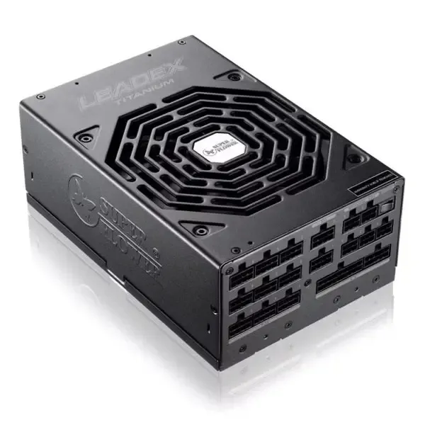 Super Flower Leadex Titanium 1600W 80+ Titanium, ATX 3.1, W/12V-2×6(2x8pin – 16pin Native Cables)*2, 10 Years Warranty, ECO Mode, Full Modular, Dual Ball Bearing Fan, SF-1600F14HT ATX 3.1