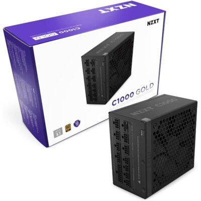 NZXT C1000 Gold ATX 3.1 Fully Modular Low-Noise PC Gaming Power Supply (Black)