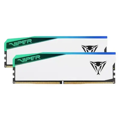 Patriot Viper Elite 5 RGB DDR5 32GB (2X16GB) 6000 MHz CL30 RAM DIMM Module (White)