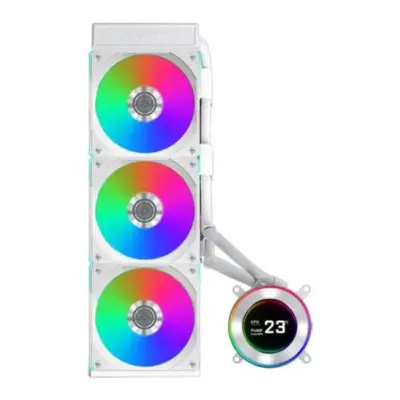 Lian Li Hydroshift II LCD-C 360CL White All-in-One CPU Cooler with LCD and UNI FAN CL (White)