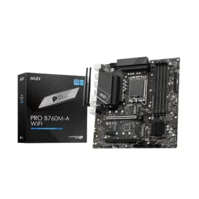 MSI Pro B760M-A WIFI DDR5 Motherboard Supports Intel 12th , 13th & 14th Gen Processors