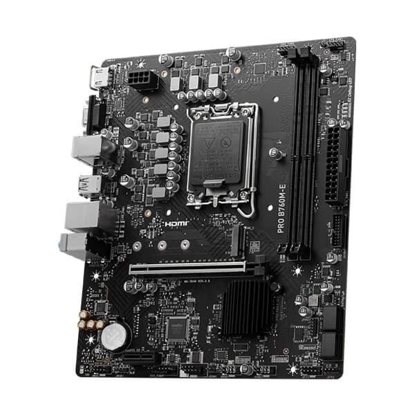 MSI Pro B760M-E DDR5 LGA 1700 mATX Motherboard Supports Intel 12th , 13th & 14th Gen Processors