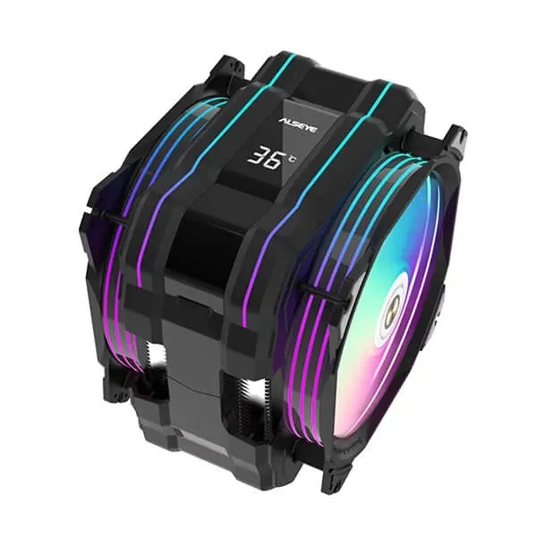 Alseye M120D Plus II 120mm Dual Tower ARGB CPU Air Cooler (Black)