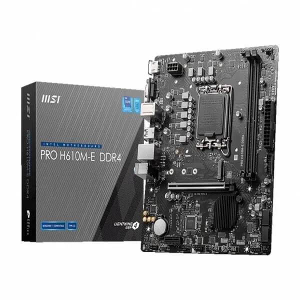 MSI Pro H610M-E DDR4 Intel Motherboard Supports Intel 12th , 13th & 14th Gen Processors