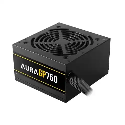 GAMDAIS Aura GP750-750W EFFICIENT Power Supply | ATX12V v2.4,Non-Modular Power Supply | 120mm Hydraulic Bearing Fan | OVP/UVP/OPP/OCP/SCP Protection | Black Flat Cable.