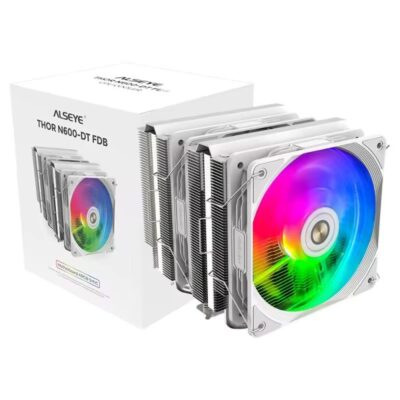 ALSEYE N600 6 Heat Pipes Dual-Tower CPU Air Cooler (White)