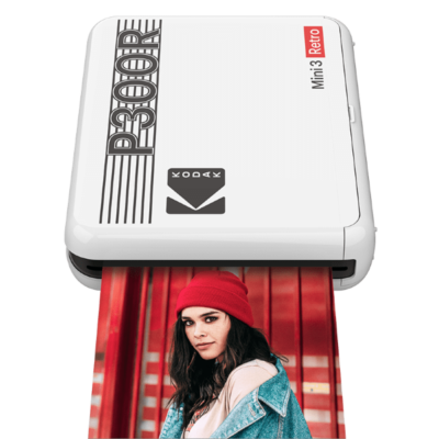 KODAK Mini 3 Retro 4PASS Portable Photo Printer (White)