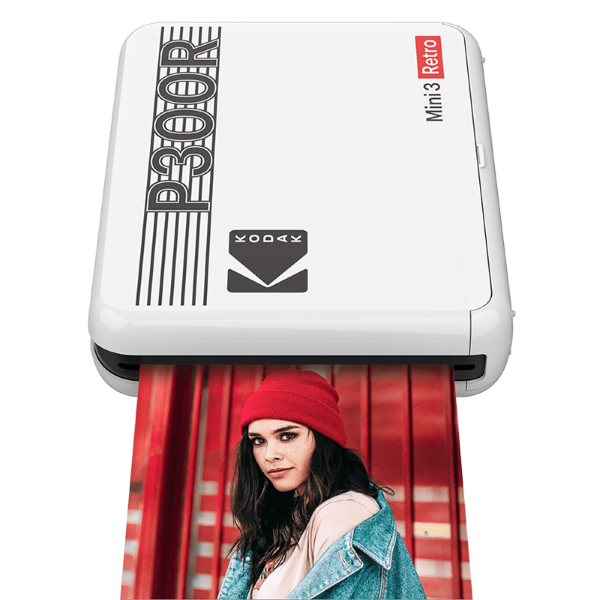 KODAK Mini 3 Retro 4PASS Portable Photo Printer (White)