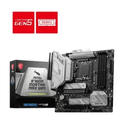 MSI MAG B760M Mortar Max Wifi LGA 1700 Intel Motherboard Supports Intel 12th , 13th & 14th Gen Processors